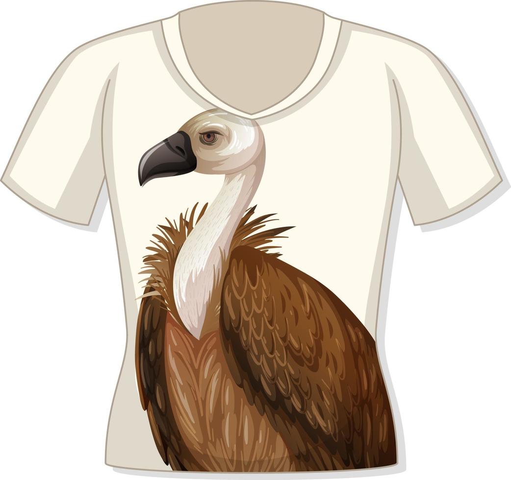 frente da camiseta com estampa de abutre vetor