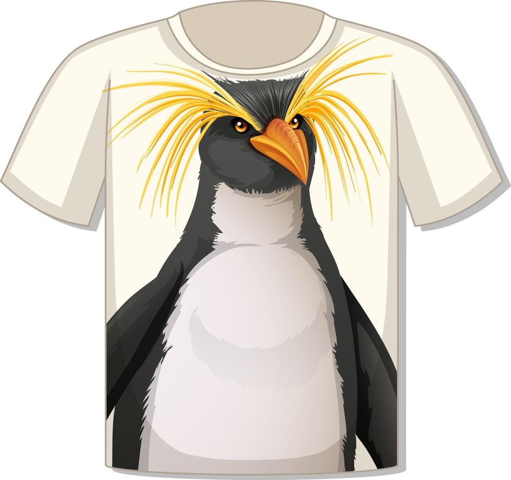 frente da camiseta com modelo de pinguim vetor