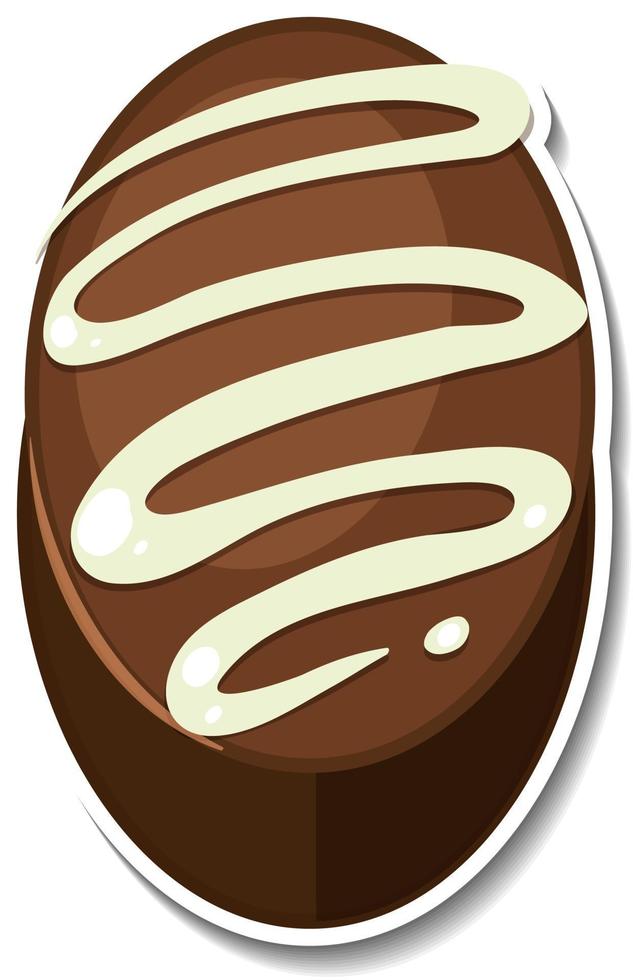 adesivo de brownie de chocolate isolado no fundo branco vetor