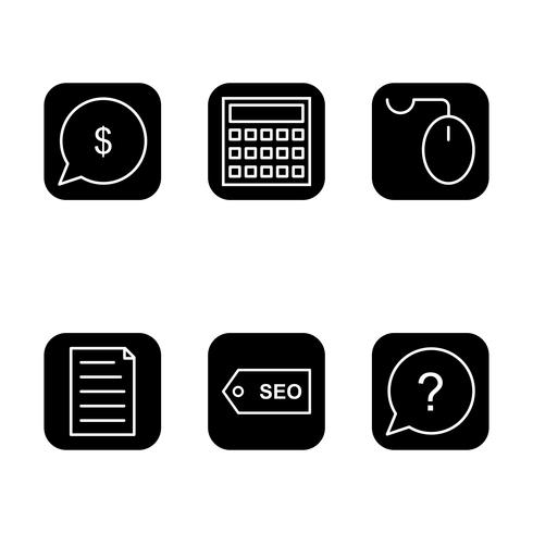 Conjunto de vetor SEO Search Engine Optimization Icons