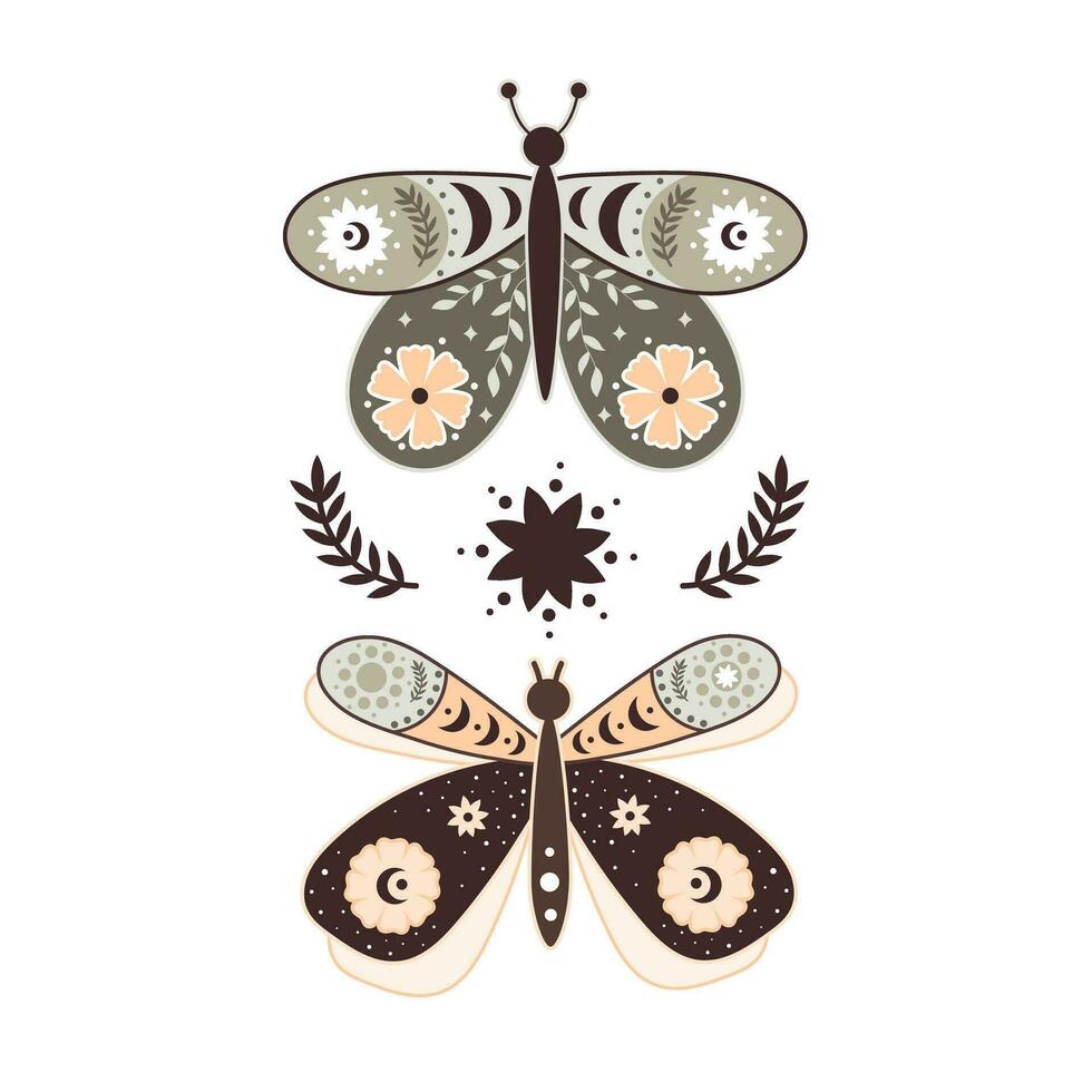 desenho animado ilustração com borboletas vetor