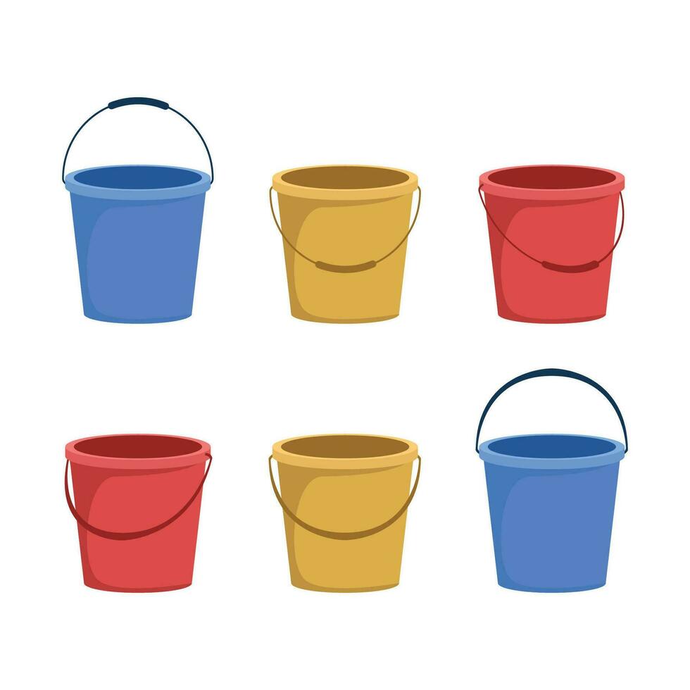 colorida baldes vetor ilustração