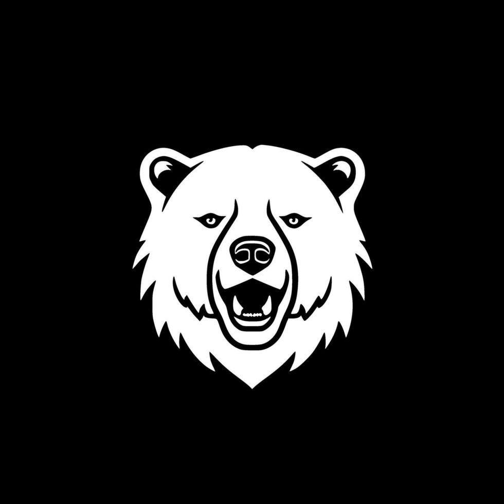 Urso - Preto e branco isolado ícone - vetor ilustração