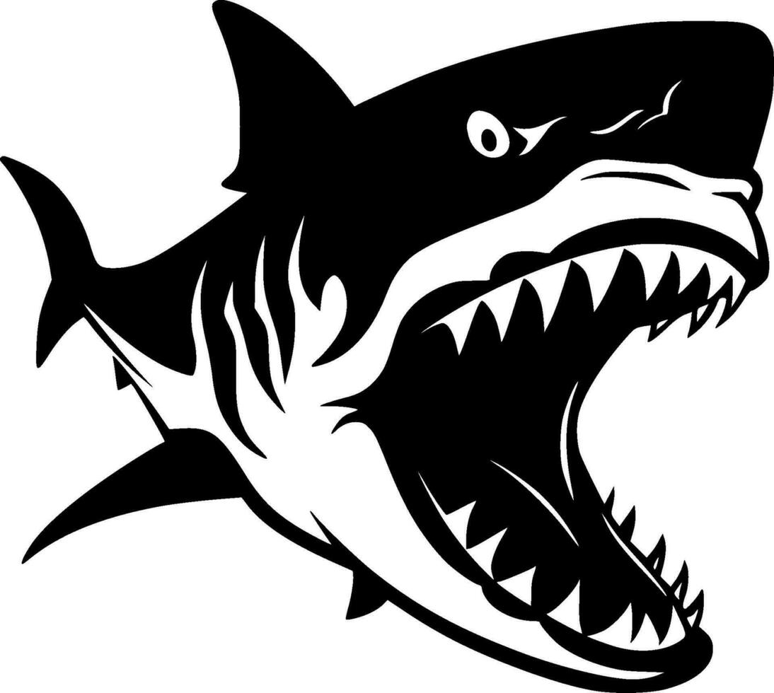 Tubarão, minimalista e simples silhueta - vetor ilustração