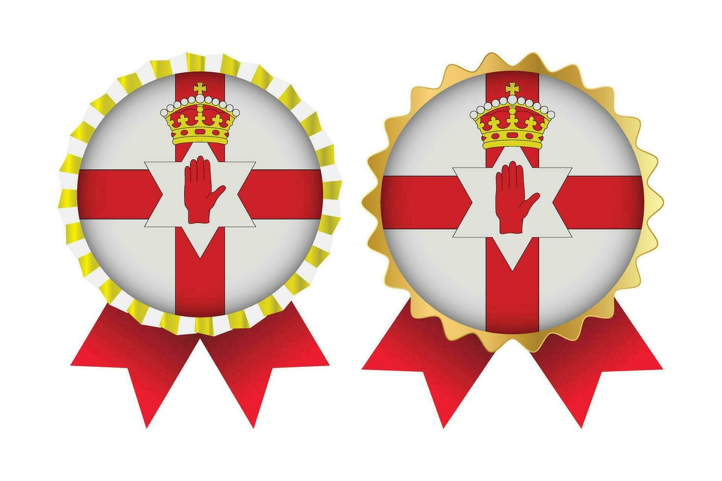 vetor medalha conjunto desenhos do norte Irlanda modelo