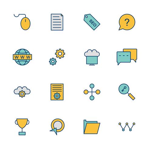 Conjunto de vetor SEO Search Engine Optimization Icons