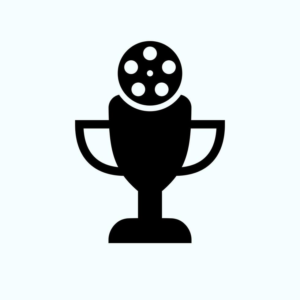 filme campeonato troféu logotipo Projeto conceito com filme e troféu ícone vetor