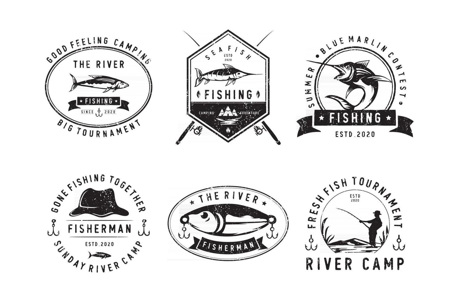 distintivos de pesca esportiva profissional vetor