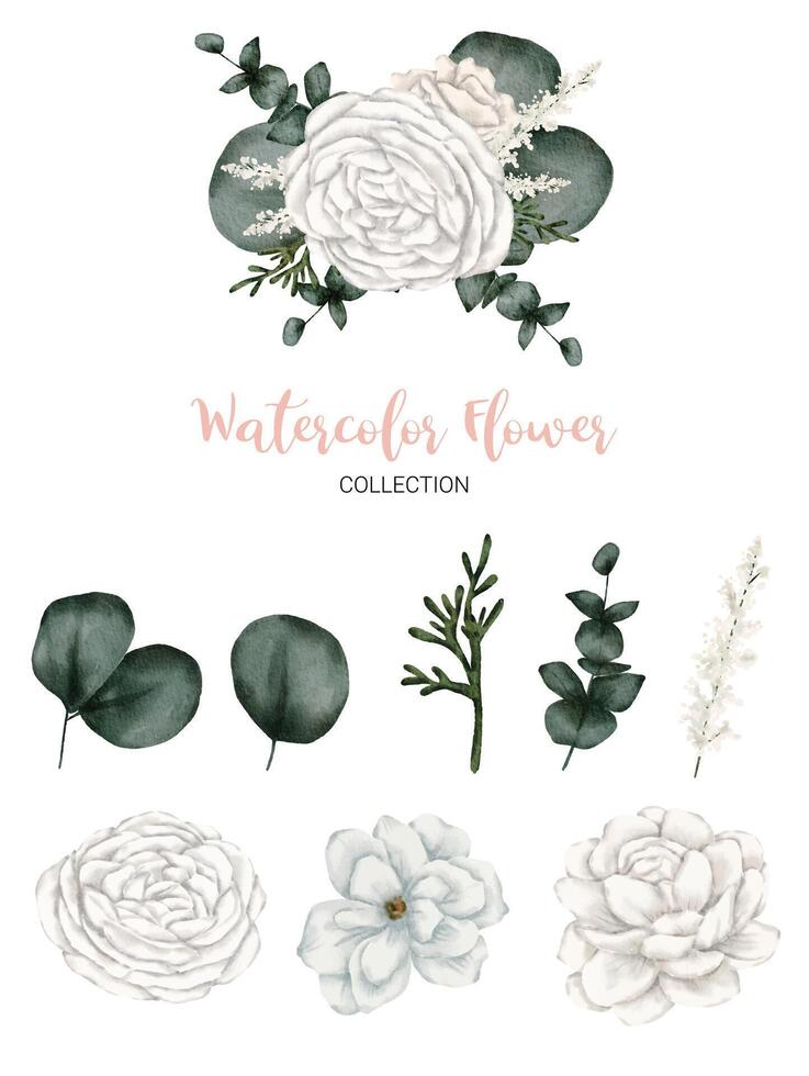 lindo buquê de flores em aquarela estilo vetor