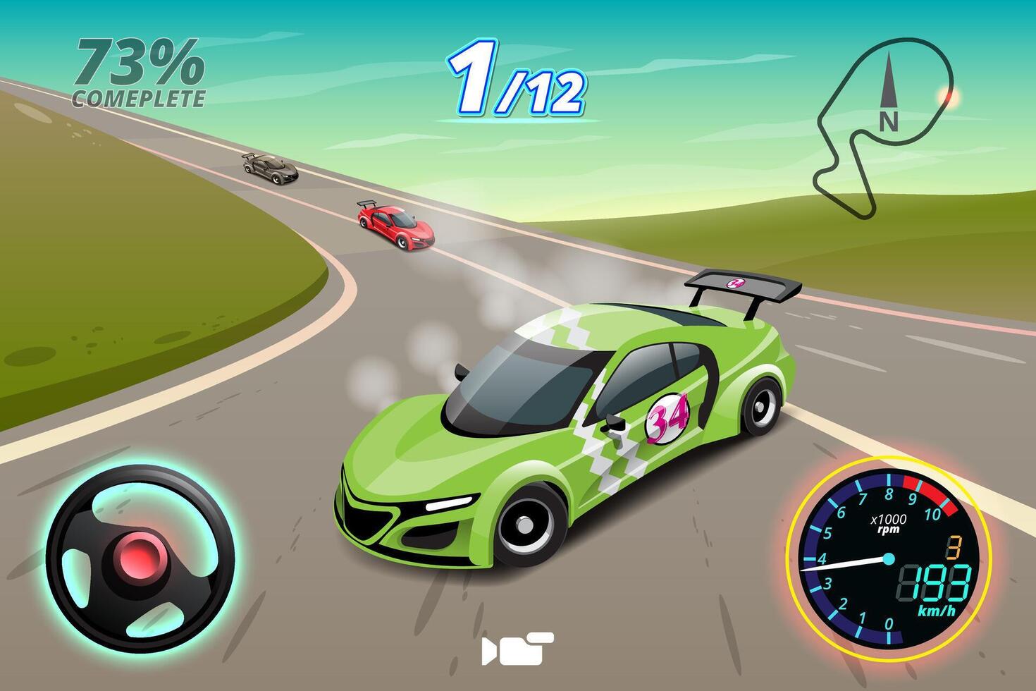 Jogo de carros vector