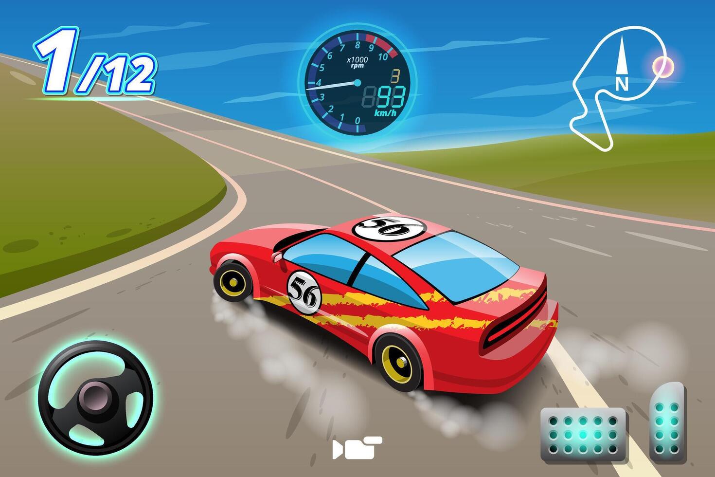 Jogo de carros vector