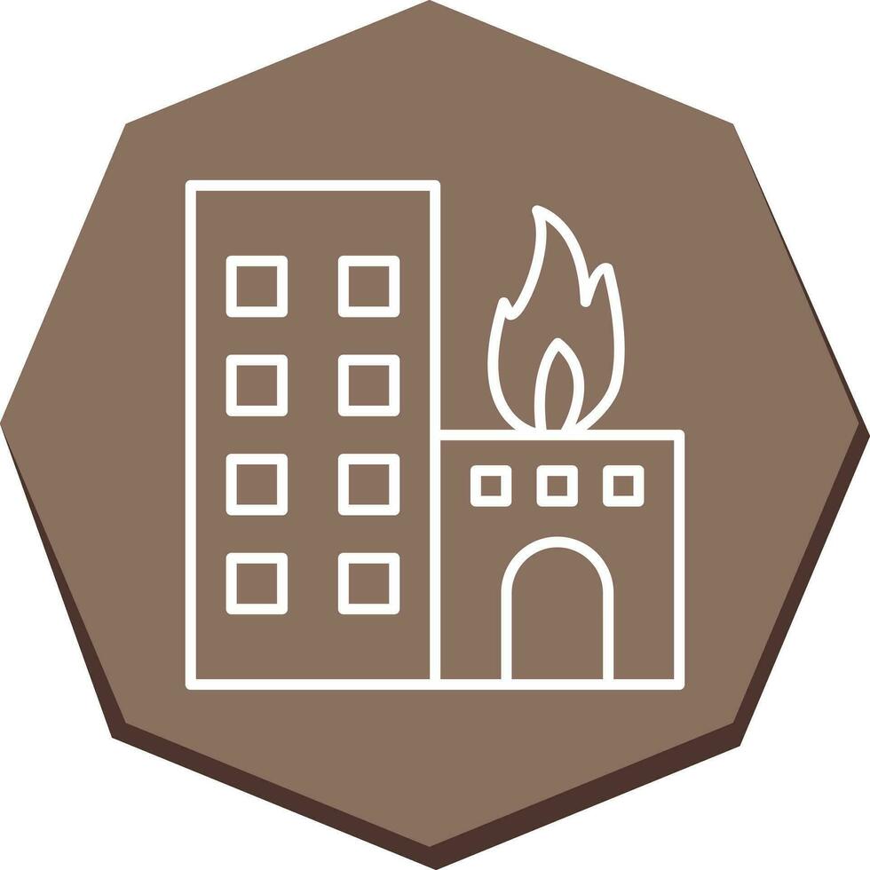 ícone exclusivo de vetor de construção em chamas