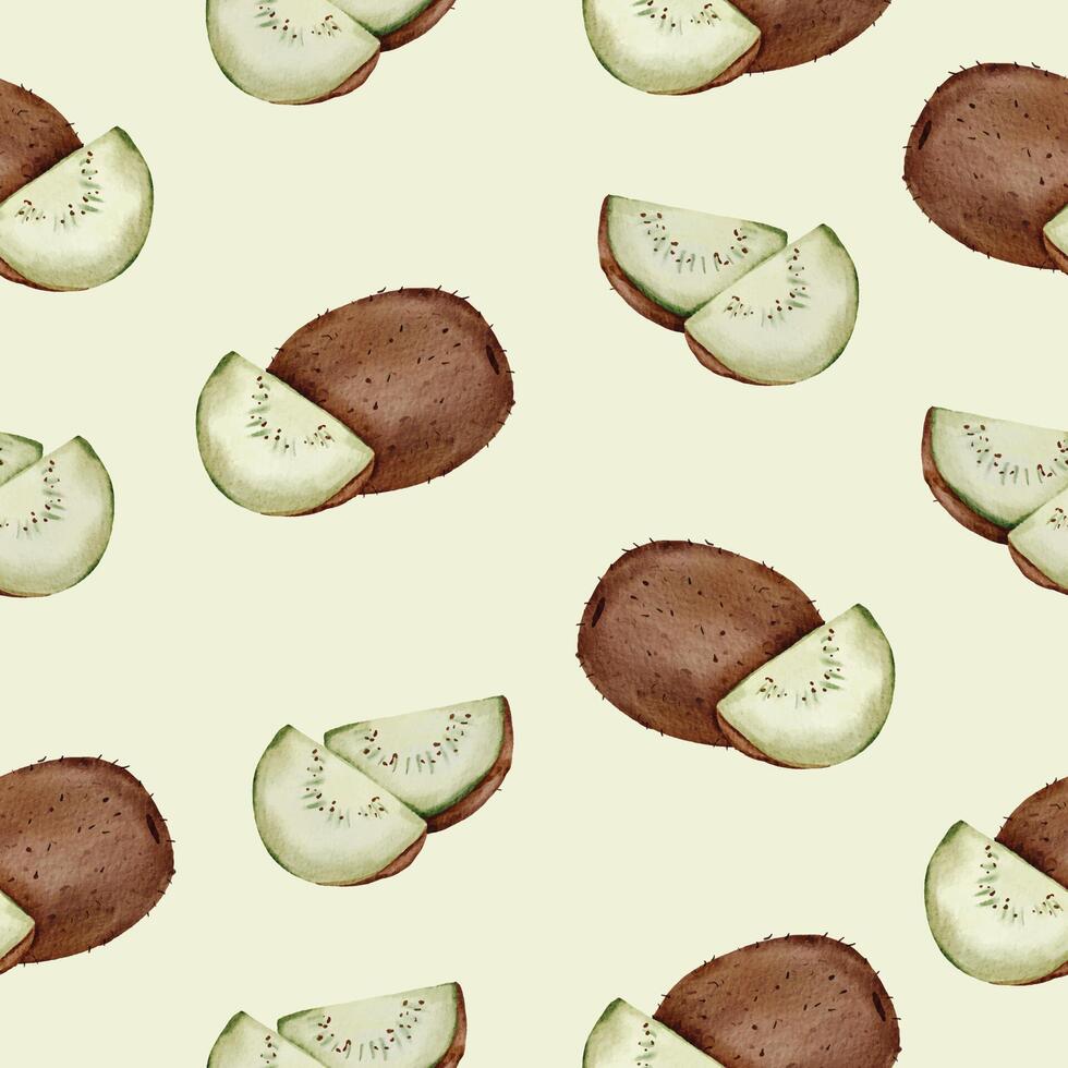 sem costura com kiwi em vetor plano coleção aquarela