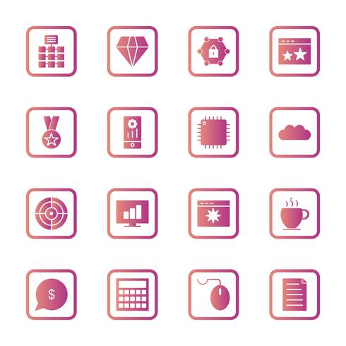 Conjunto de vetor SEO Search Engine Optimization Icons