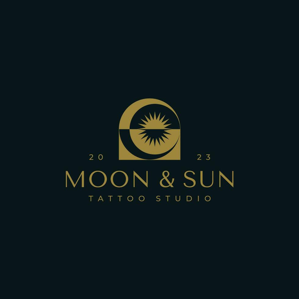 lua e Sol simples logotipo Projeto modelo vetor