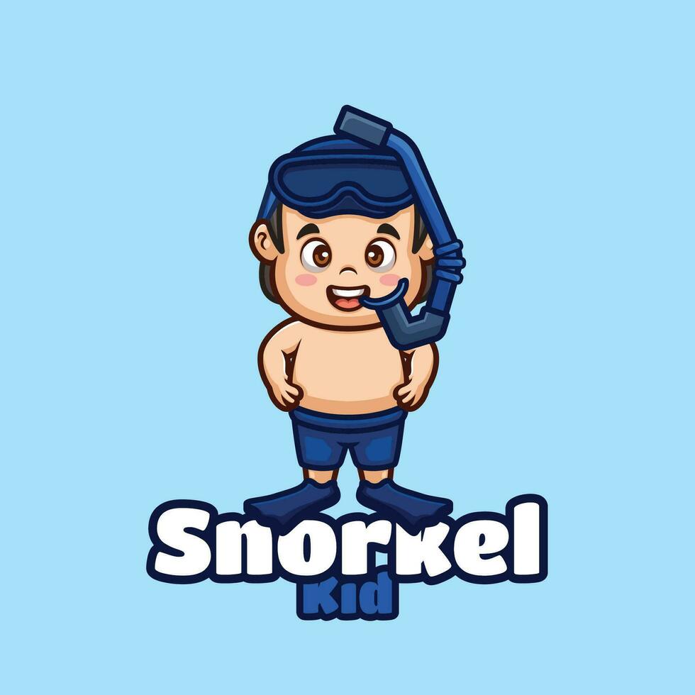 snorkle criança desenho animado mascote logotipo Projeto vetor