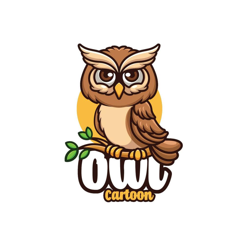 coruja desenho animado mascote logotipo Projeto vetor