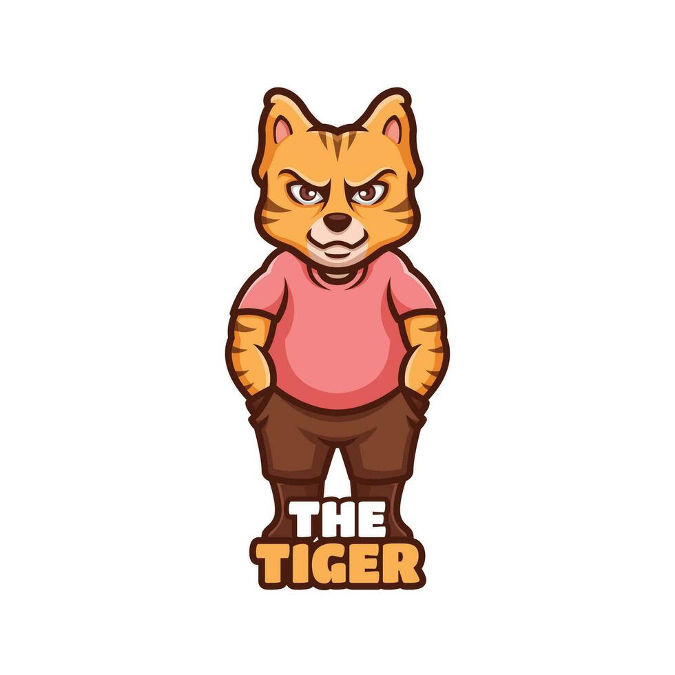 a tigre desenho animado mascote logotipo Projeto vetor