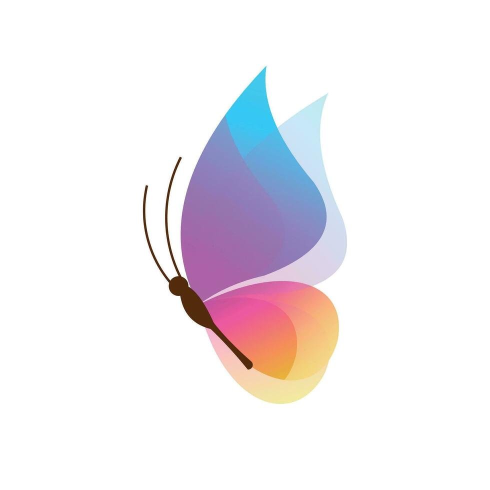 borboleta logotipo colorida gradiente ilustrações vetor