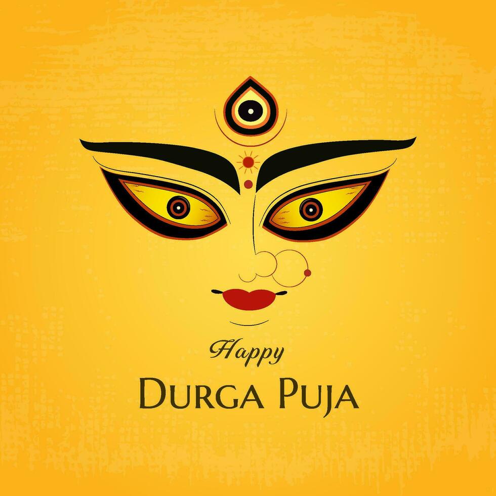 vetor feliz durga puja deusa maa durga face dentro feliz durga puja, dussehra, e navratri celebração conceito para rede bandeira, poster, social meios de comunicação publicar, e folheto anúncio, rede, banner, postagem,