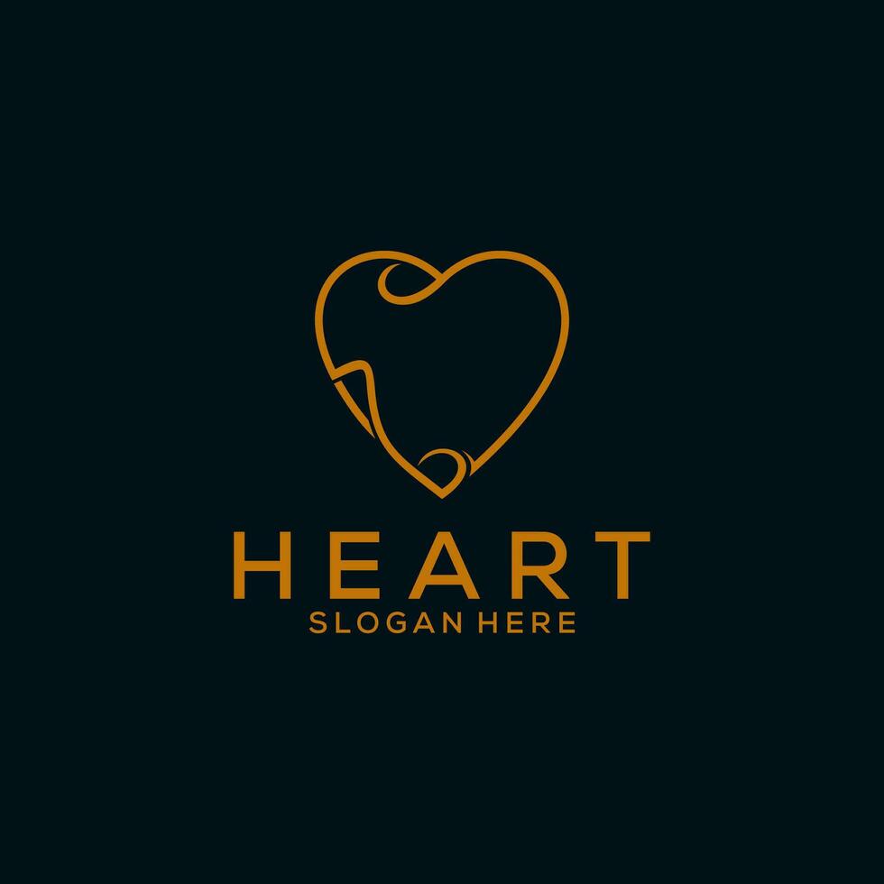 coração abstrato logotipo emblema Projeto elegante moderno mínimo estilo vetor ilustração. Prêmio o negócio geométrico logótipo símbolo
