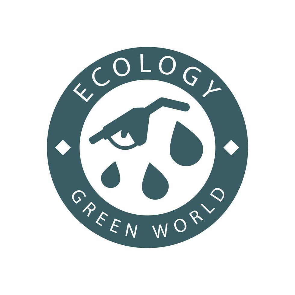 logotipo em a tema do ecológico verde combustível. isolado em branco fundo. vetkaran ilustração. vetor