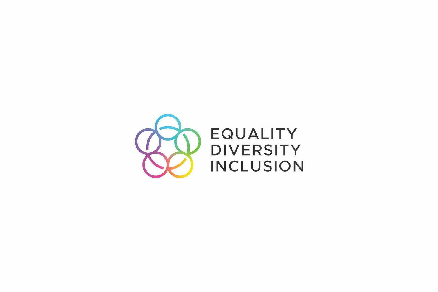 igualdade diversidade inclusão questão placa símbolo logotipo criativo vetor