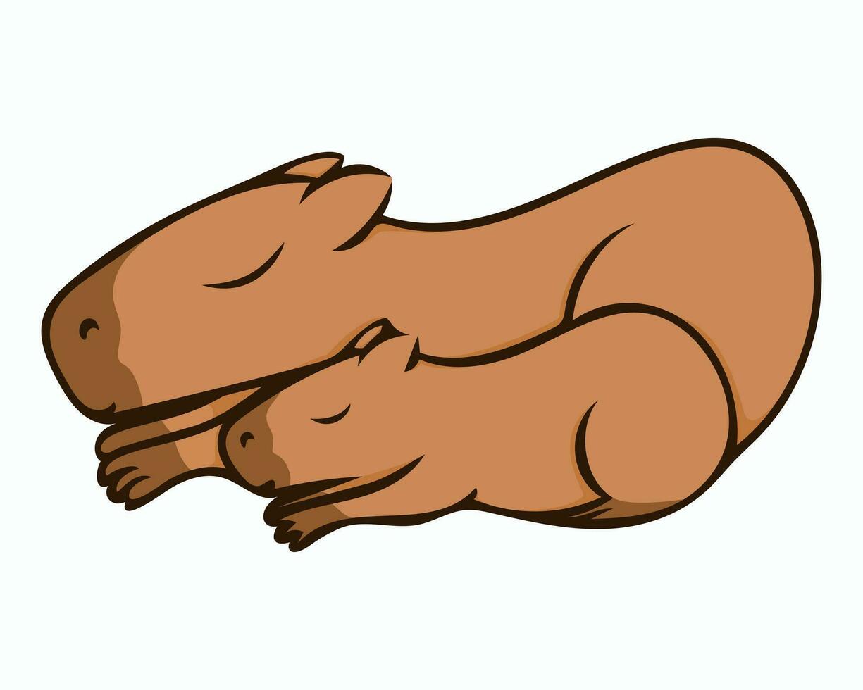 vetor ilustração. capivara dorme com dela bebê. imagem isolado em branco fundo. simples Projeto elemento. para publicidade brochuras cartazes cardápio faixas do vários produtos