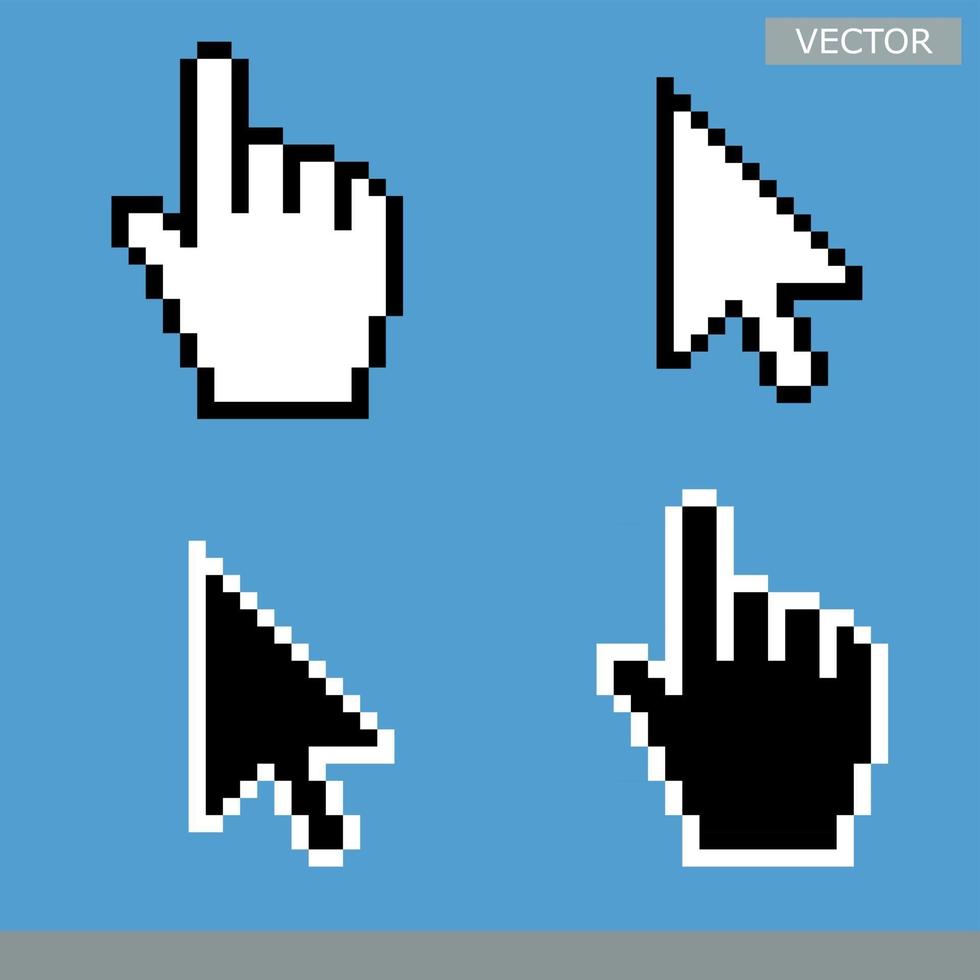 ilustração em vetor pixel mouse mouse ícone cursor