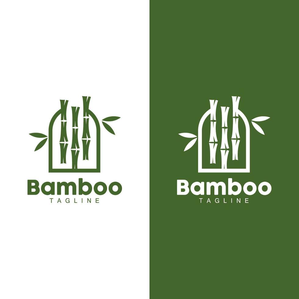 tropical bambu floresta logotipo, árvore tronco e folha projeto, vetor ilustração símbolo