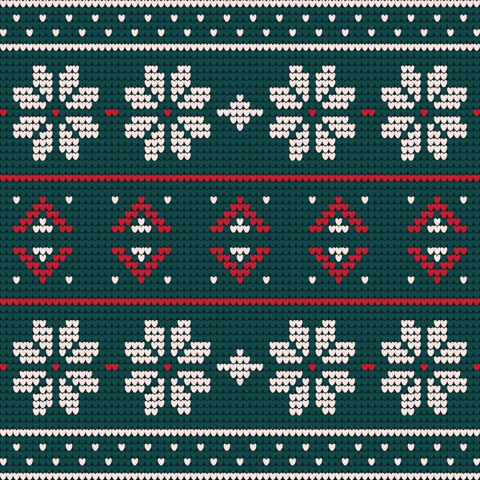 tricotado Natal padronizar dentro vermelho, verde e branco cores vetor