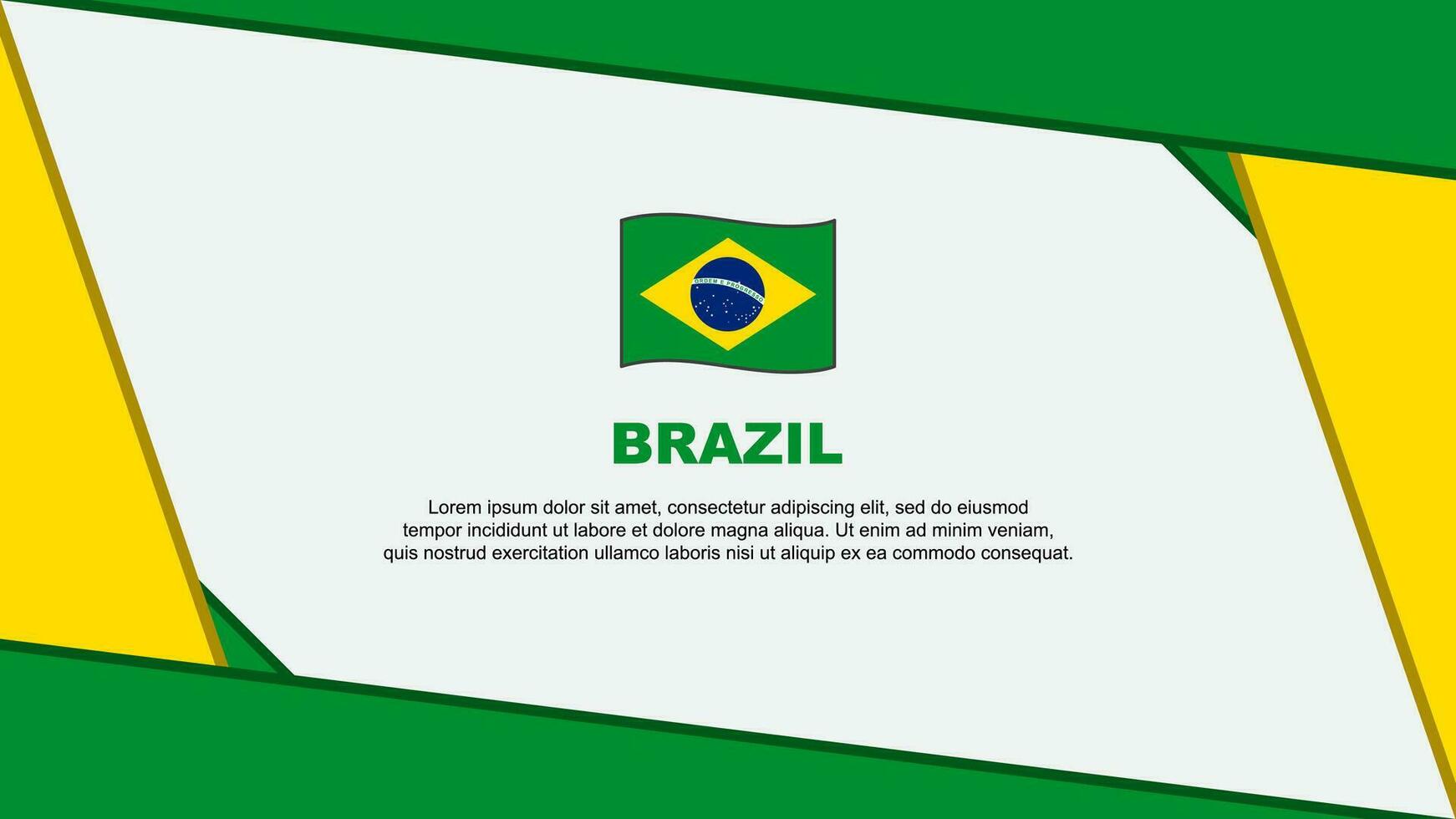Brasil bandeira abstrato fundo Projeto modelo. Brasil independência dia bandeira desenho animado vetor ilustração. Brasil modelo