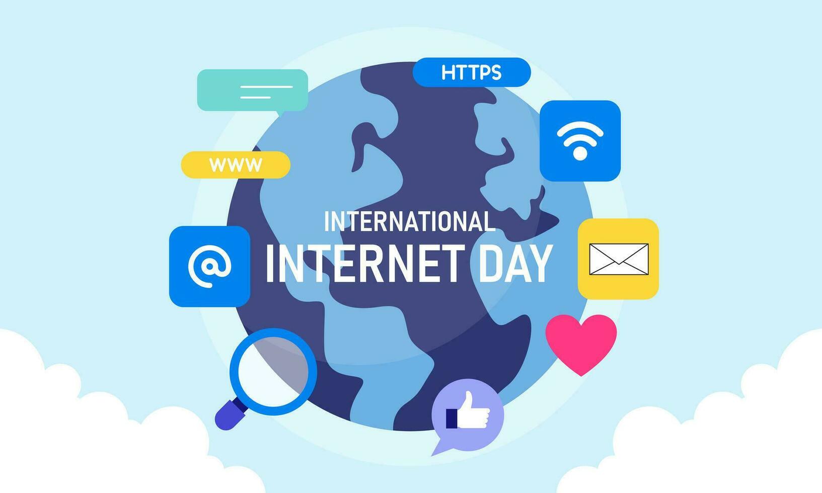 internacional Internet dia criativo conceito fundo vetor