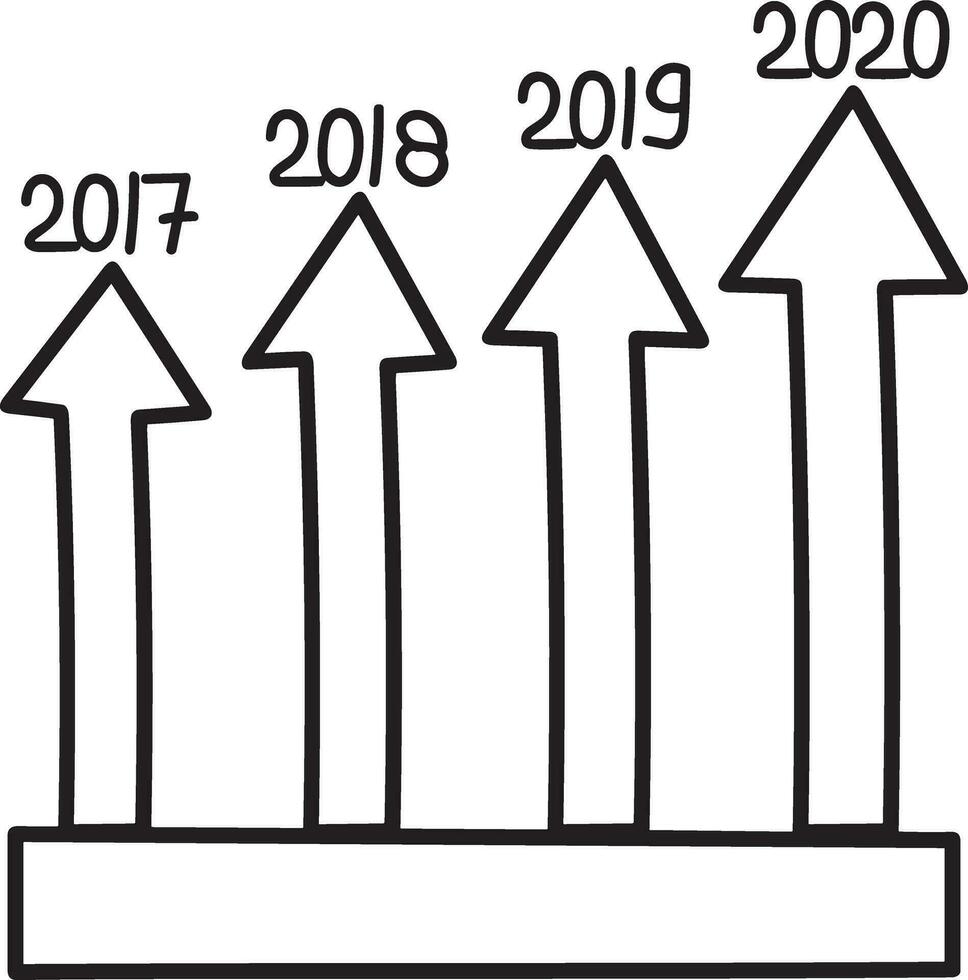 crescimento o negócio ícone símbolo vetor imagem. ilustração do a progresso esboço infográfico estratégia desenvolvimento Projeto imagem