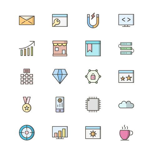 Conjunto de vetor SEO Search Engine Optimization Icons