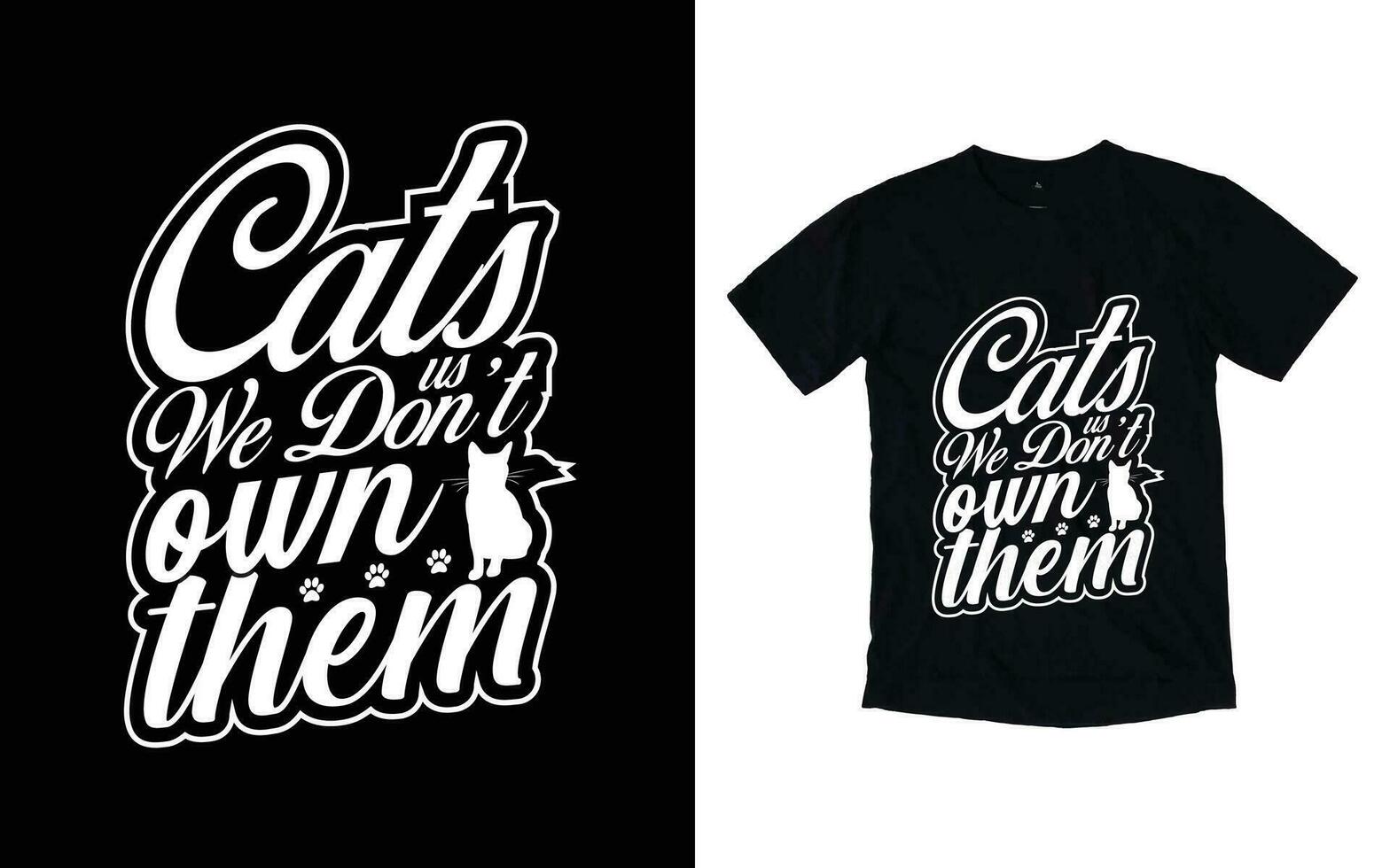 gato tipografia camiseta Projeto vetor