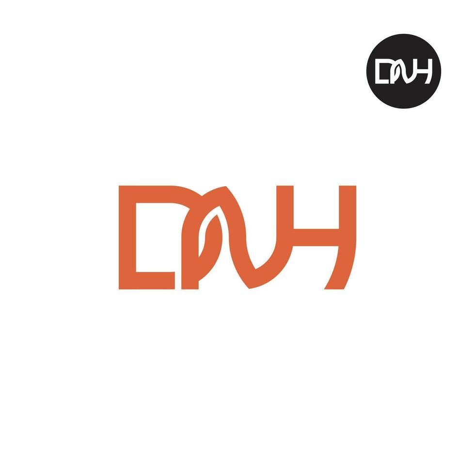 carta dnh monograma logotipo Projeto vetor