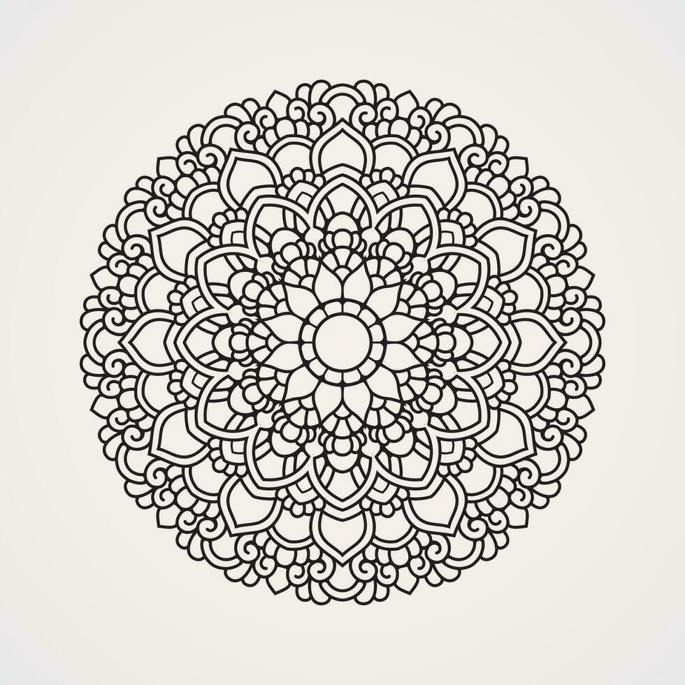 circular mandala com flor forma com ornamental Liga. adequado para hena, tatuagens, coloração livros. islamismo, hindu, buda, Índia, Paquistão, chinês, árabe vetor