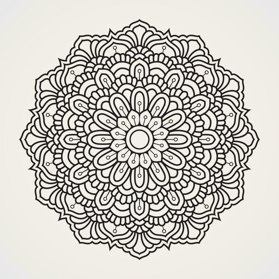 flor mandala com tradicional ornamental padronizar conceito. adequado para hena, tatuagens, fotos, coloração livros. islamismo, hindu, buda, Índia, Paquistão, chinês, árabe vetor