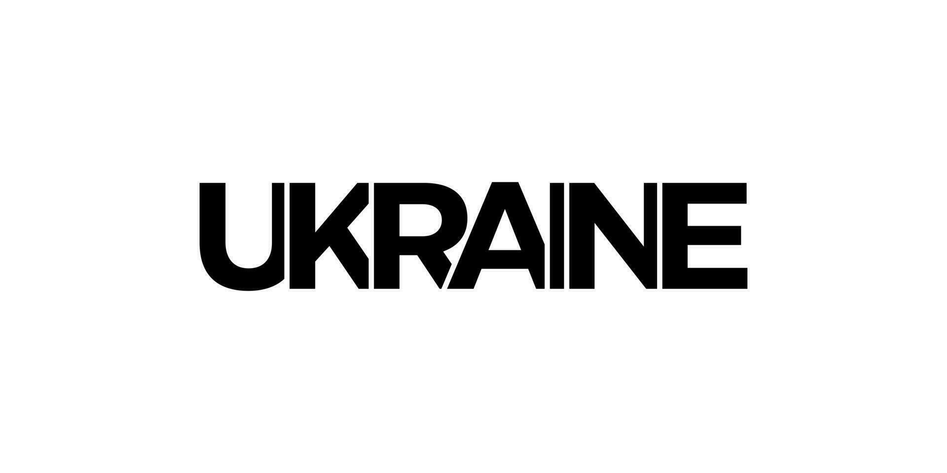 Ucrânia emblema. a Projeto características uma geométrico estilo, vetor ilustração com negrito tipografia dentro uma moderno Fonte. a gráfico slogan rotulação.
