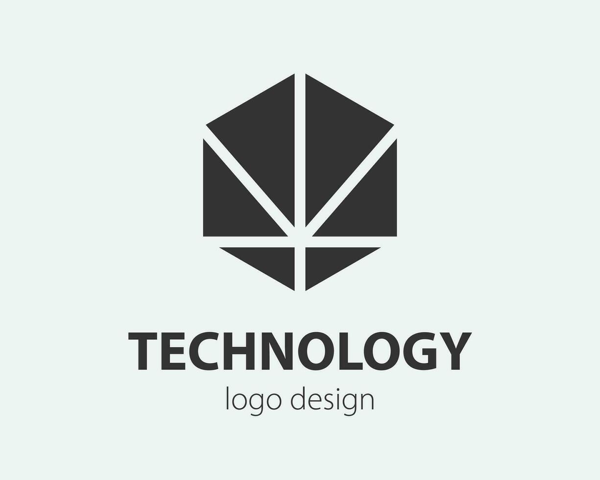 design de tecnologia de hexágono de vetor de logotipo de tendência. logotipo de tecnologia para sistema inteligente, aplicativo de rede, ícone de criptografia.