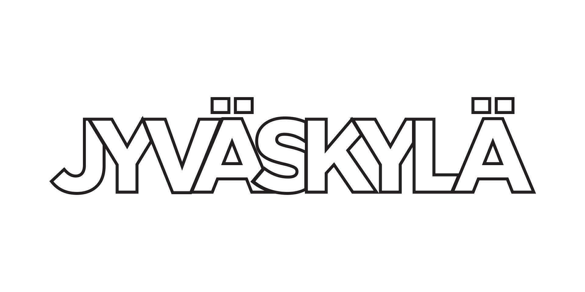 Jyvaskyla dentro a Finlândia emblema. a Projeto características uma geométrico estilo, vetor ilustração com negrito tipografia dentro uma moderno Fonte. a gráfico slogan rotulação.