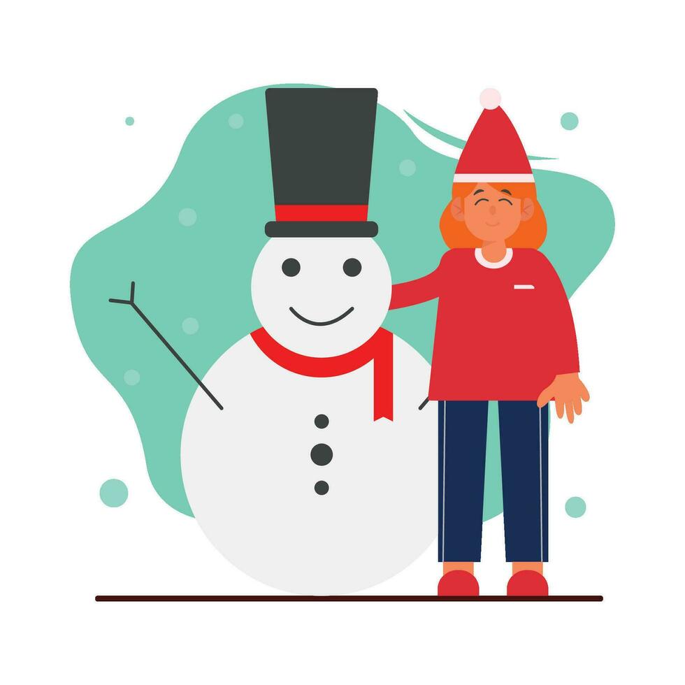 Natal celebração com boneco de neve vetor