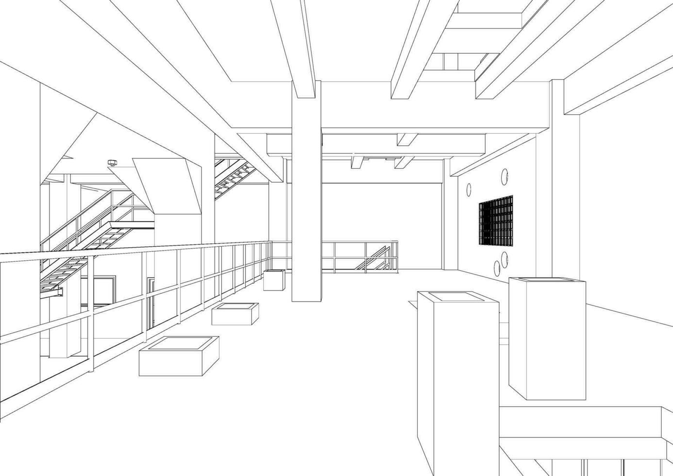 3d ilustração do industrial construção vetor