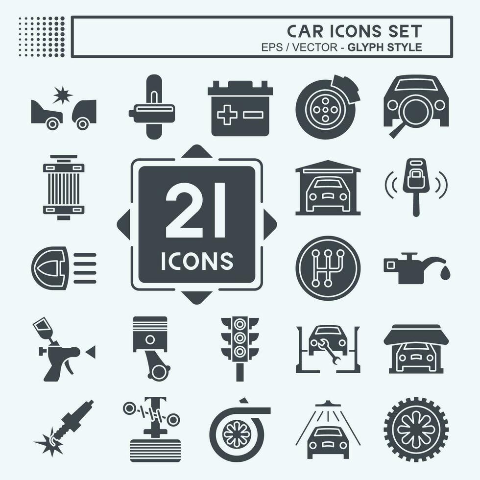 ícone conjunto carro. relacionado para carro ,automotivo símbolo. glifo estilo. simples Projeto editável. simples ilustração vetor