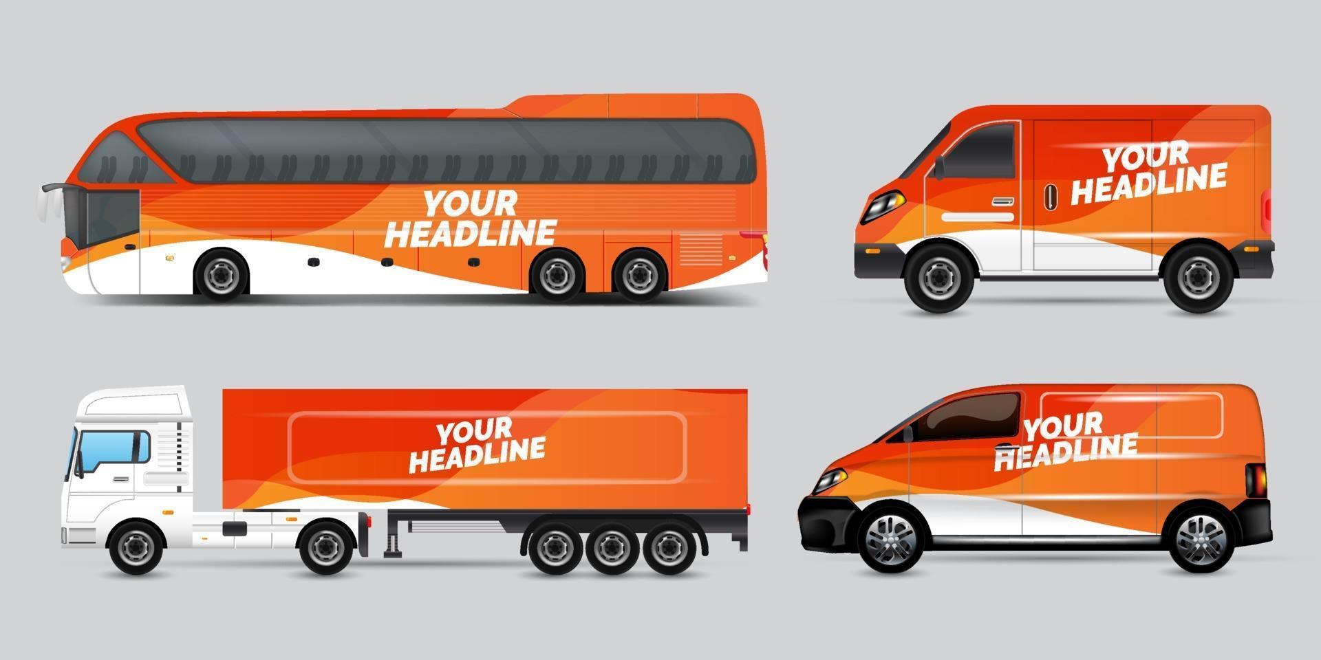 design de anúncio de transporte, conceito de design gráfico de carro. designs gráficos de listras abstratas para envolver veículos, vans de carga, caminhonetes e uniformes de corrida. vetor