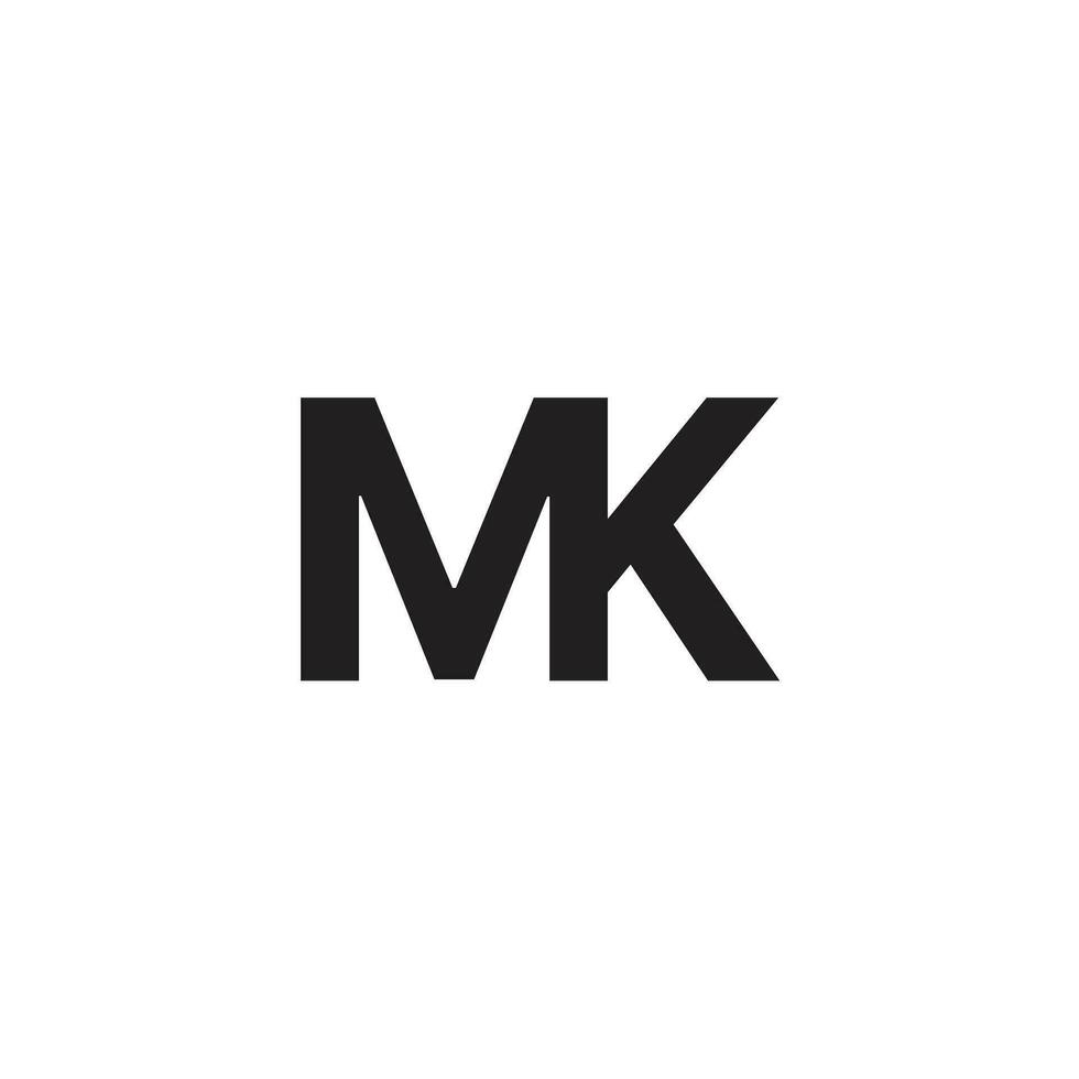 mk iniciais logotipo monograma mk cartas vetor