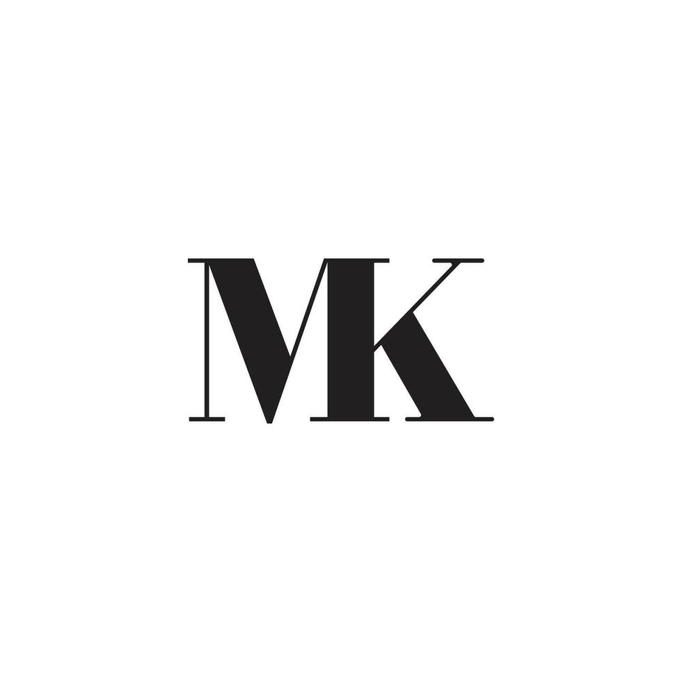 mk iniciais logotipo monograma mk cartas vetor
