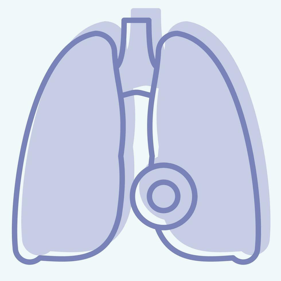ícone pulmão doença. relacionado para corpo dor símbolo. dois tom estilo. simples Projeto editável. simples ilustração vetor