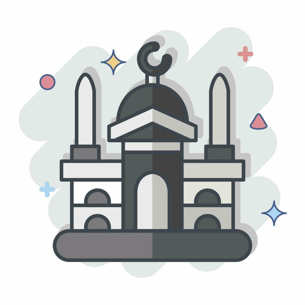 ícone Damasco. relacionado para capital símbolo. quadrinho estilo. simples Projeto editável. simples ilustração vetor